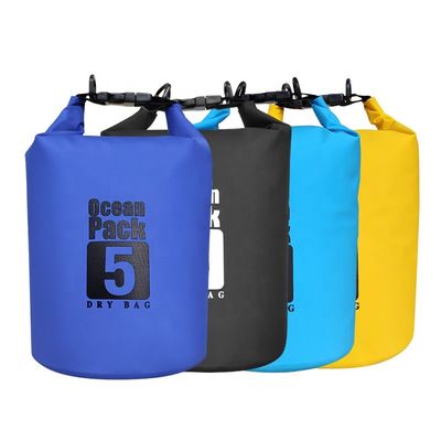 Blauw Zwart Geel PVC Waterdichte Dry Bag Voor Outdoor Adventures OEM
